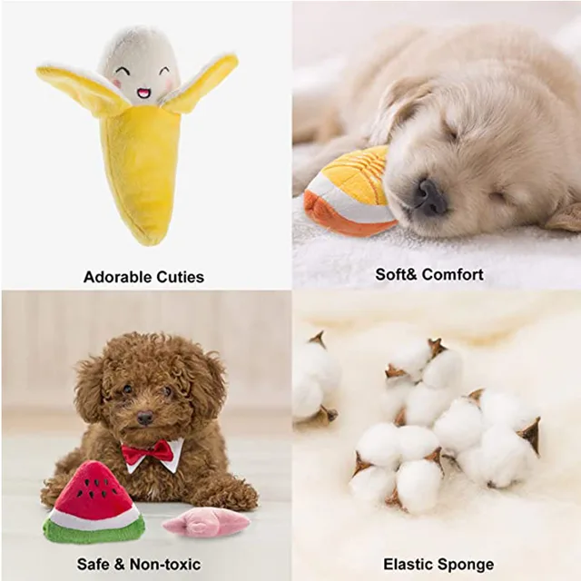 Puppy Dog Plush Squeaky Toys for Small Medium Dogs Bone Aggressive Chewers for Pet Cat Products Puppy Accessories 4
