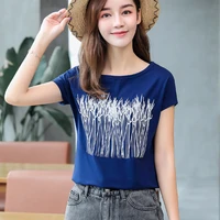 print short sleeve t shirt women 2020 summer tops womens vogue cotton korean style woman clothes t shirt female tee shirt femme