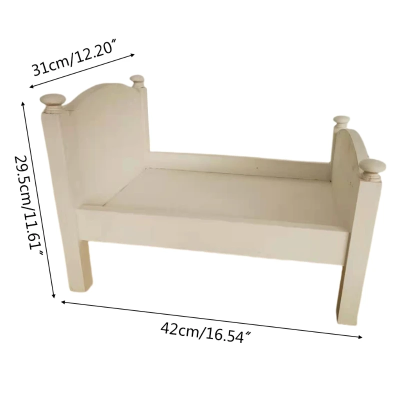 

Newborn Posing Mini Bed Baby Photo Shooting Props Wooden Crib Infant Photography Accessories