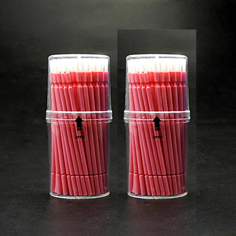 2 box pink 200 шт./партия Стоматологическая лаборатория длинные Одноразовые микро-аппликаторы щетки для зубов щетка - Цвет: 2 box pink