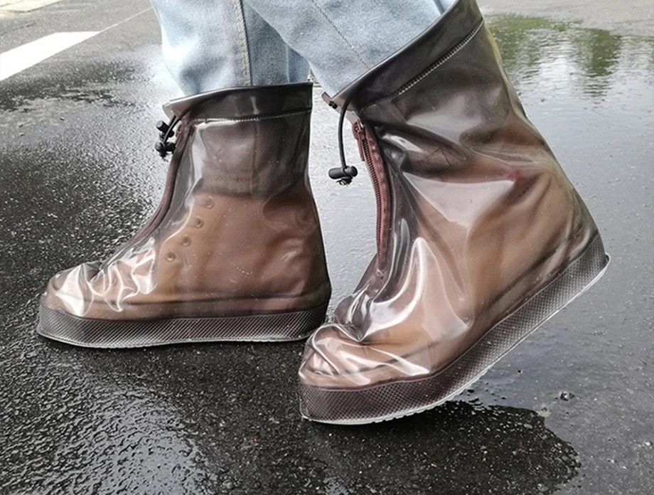 1 Pair Of PVC Waterproof Shoe Covers Reusable Overshoe Thickening Unisex Non-slip Rain Boots Set Fishing Waterproof Rain Boots