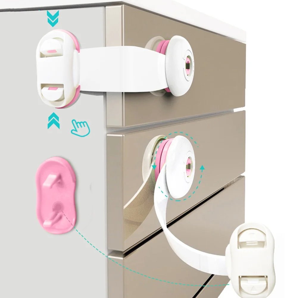 

Kids Multifunctional Safety Drawer Door Cabinet Cupboard Toilet Safety Locks Baby Kids Safety Care Plastic Locks Straps