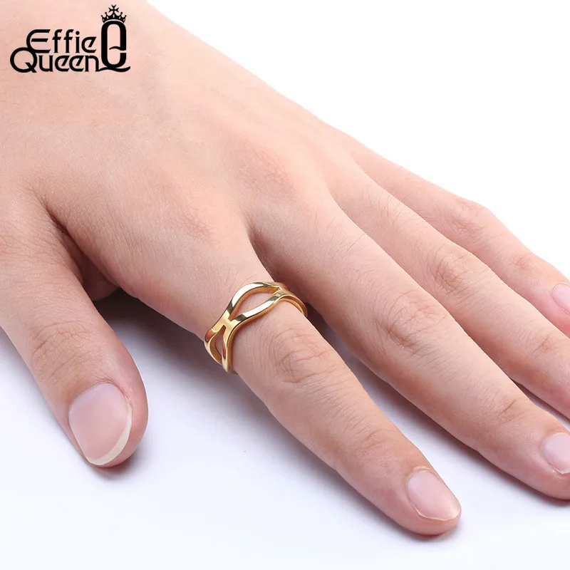 Effie Queen витой дизайн из нержавеющей стали 3 вида цветов кольца на палец мужские и