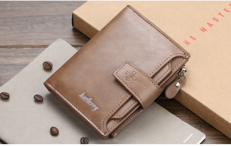 Мужские кошельки baellerry Hasp короткие однотонные модные на молнии Держатель для карт мужской кожаный кошелек с отделением для монет высококачественный мужской кошелек