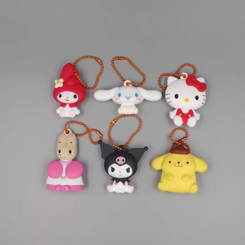

6PCS Melodys Cinnamoroll Car Decorative Ornaments DIY Key Chain Accessories Pendant