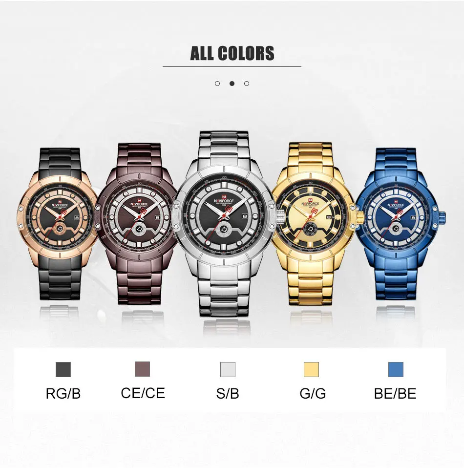 NAVIFORCE мужские часы спортивные водонепроницаемые Лидирующий бренд Роскошные