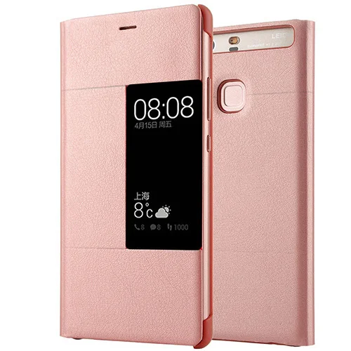 Роскошный флип-чехол из искусственной кожи для huawei P9 plus, Стильный чехол с окошком для просмотра, умный флип-чехол для мобильного телефона huawei P9 plus
