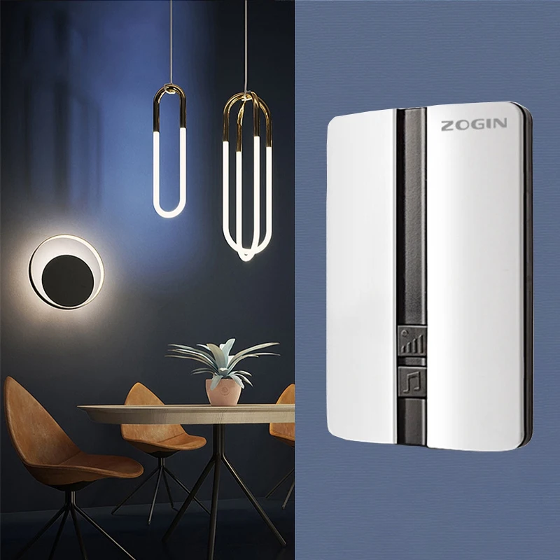 

ZOGIN Wireless Doorbell Waterproof with No Battery Self Powered Smart Home Security Alarm System Door Ring
