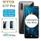 Разблокированный сотовый телефон OUKITEL C17 Pro, тройная тыловая камера, 4G мобильный телефон, экран 6,35 дюйма, 4 Гб 64 ГБ, Восьмиядерный процессор, на базе Android 9,0, 3900 мАч, функция распознавания лица