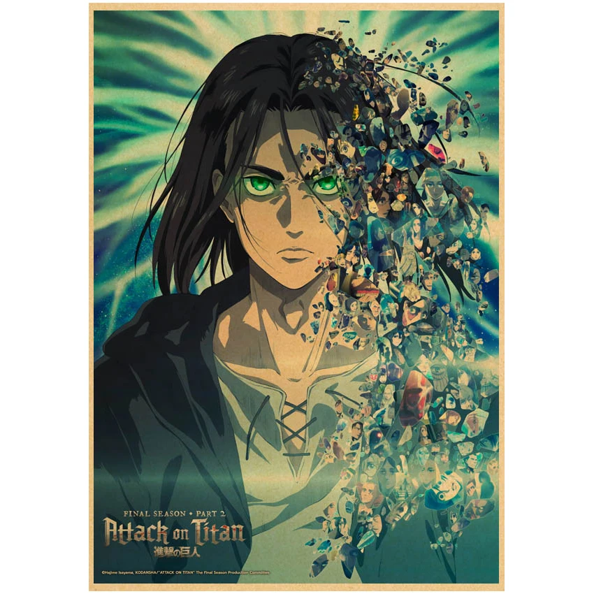 Новинка 2022 японский классический постер аниме атака на титанов сезон 4 принты и