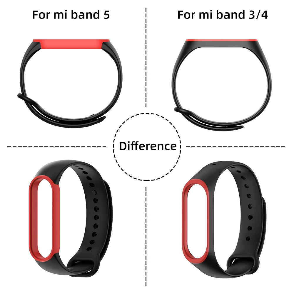Ремешок силиконовый для Mi Band 6 5 4 3 водонепроницаемый браслет из силикагеля