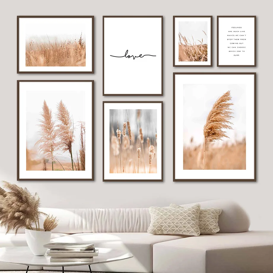 

Reed Setaria Dead Grass Line Landscape Wall Art Canvas Painting Nordic Posters And Prints Wall Pictures For Living Room Decor
