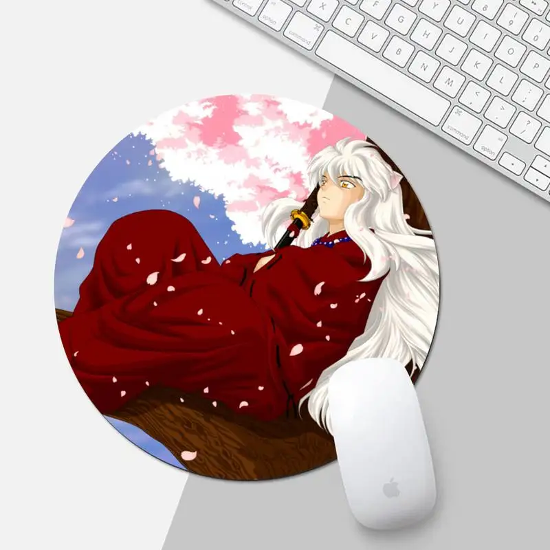 

Anime Inuyasha Gamer Speed Mice Retail Small Rubber Mousepad Protect Office Work Round Mouse Mat pad Non-slip Cushion
