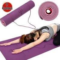 tpe yoga mat 6mm beginner non slip yoga exercise workout mat with position line home fitness gym pilates mat