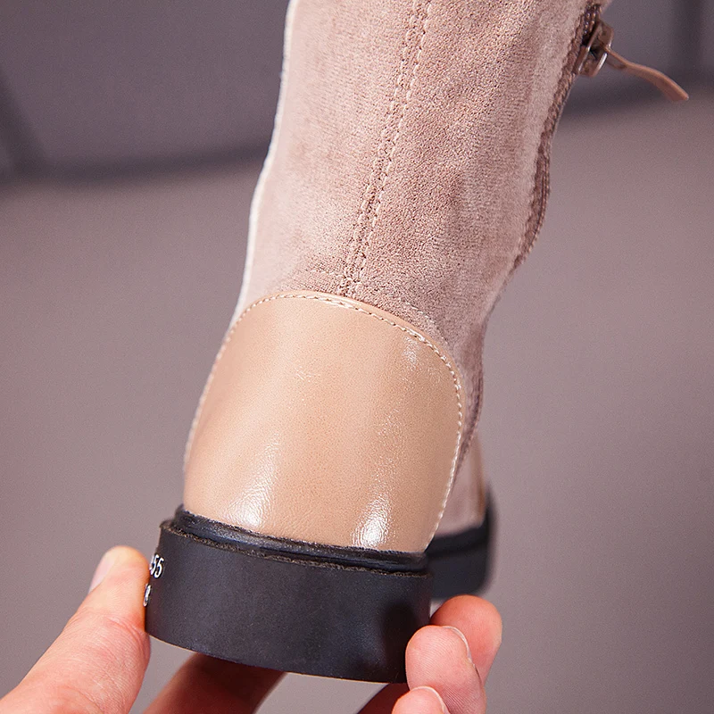 Ботинки для девочек 2019 модная Корейская осень зима детская обувь Дети ботинки
