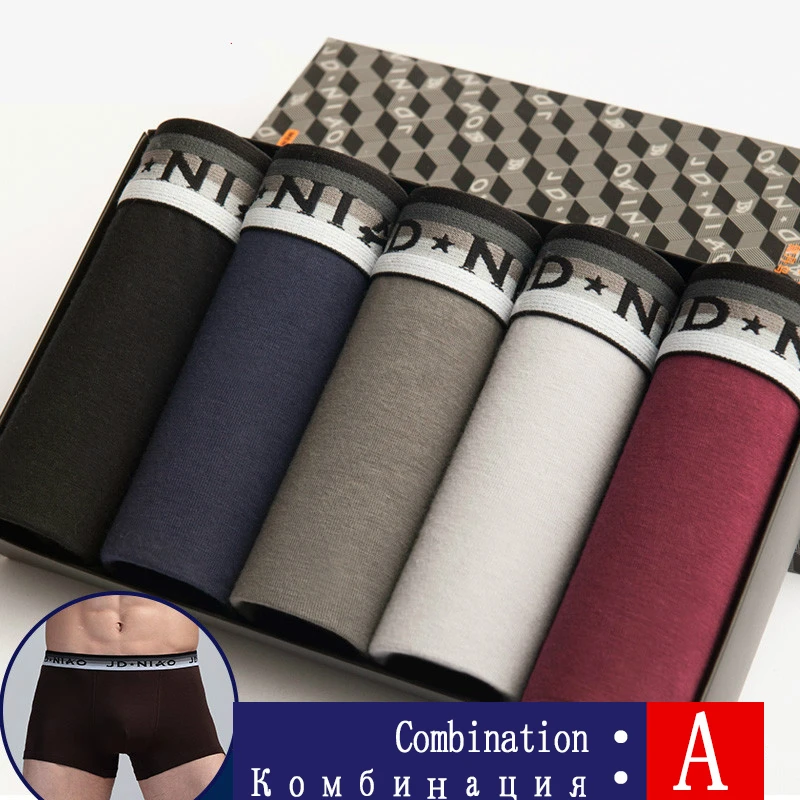 JDN A BOX bierdan L-5xL бренд почты боксёрские шорты мужчины mens комфортно мужчин boxershorts хлопок сексуально 5pcs / много cueca 24type мужского нижнего белья трусы мужские трусы-боксеры боксеры нижнее белье трусики - Цвет: JDN A BOX