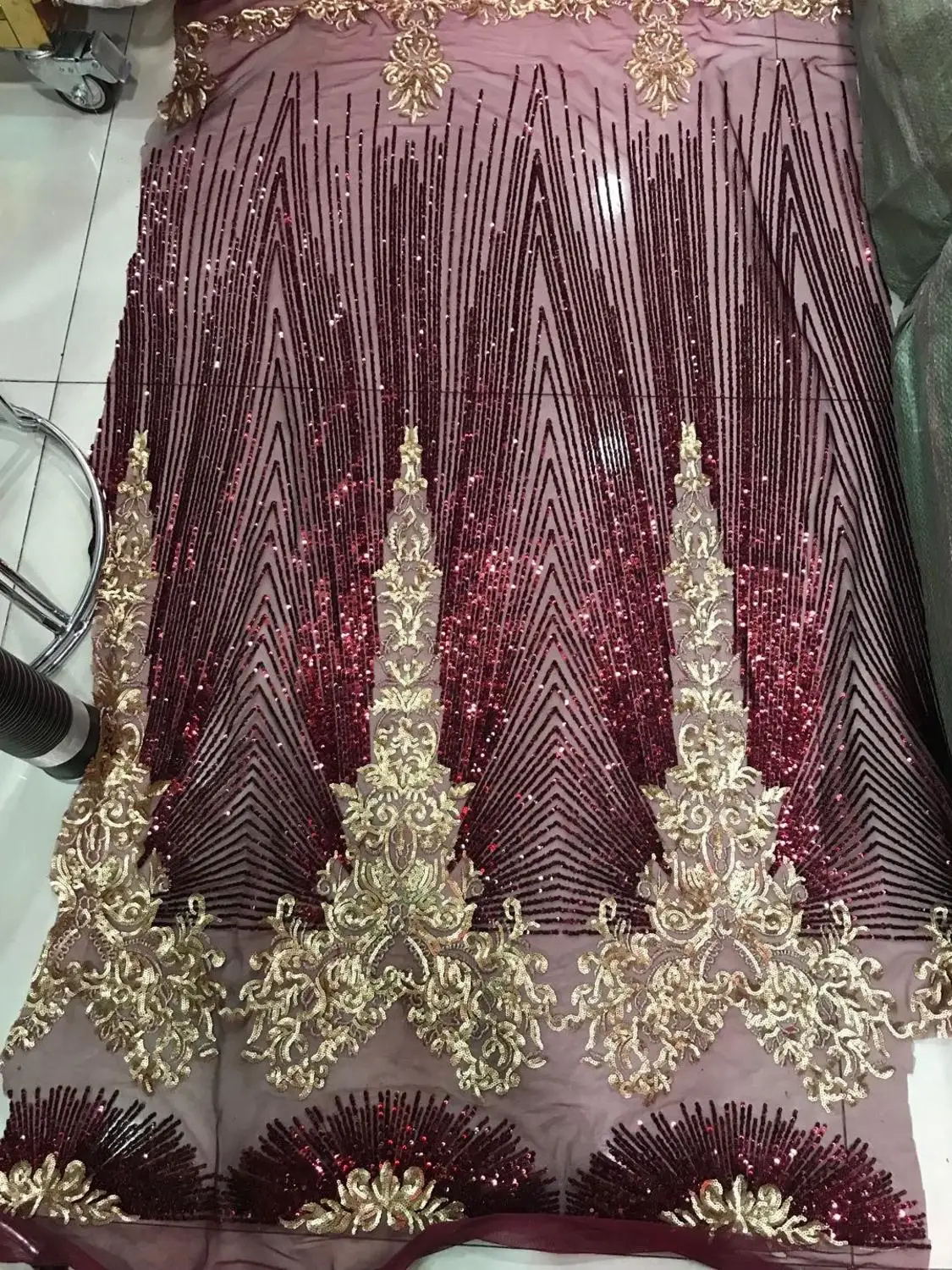 5 ярдов/партия модная французская сетчатая кружевная ткань с блестками для