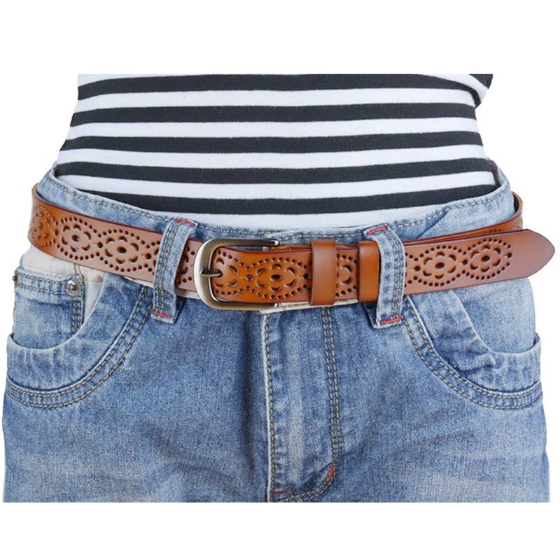 Женские ремни из натуральной воловьей кожи с пряжкой модные стильные высшего