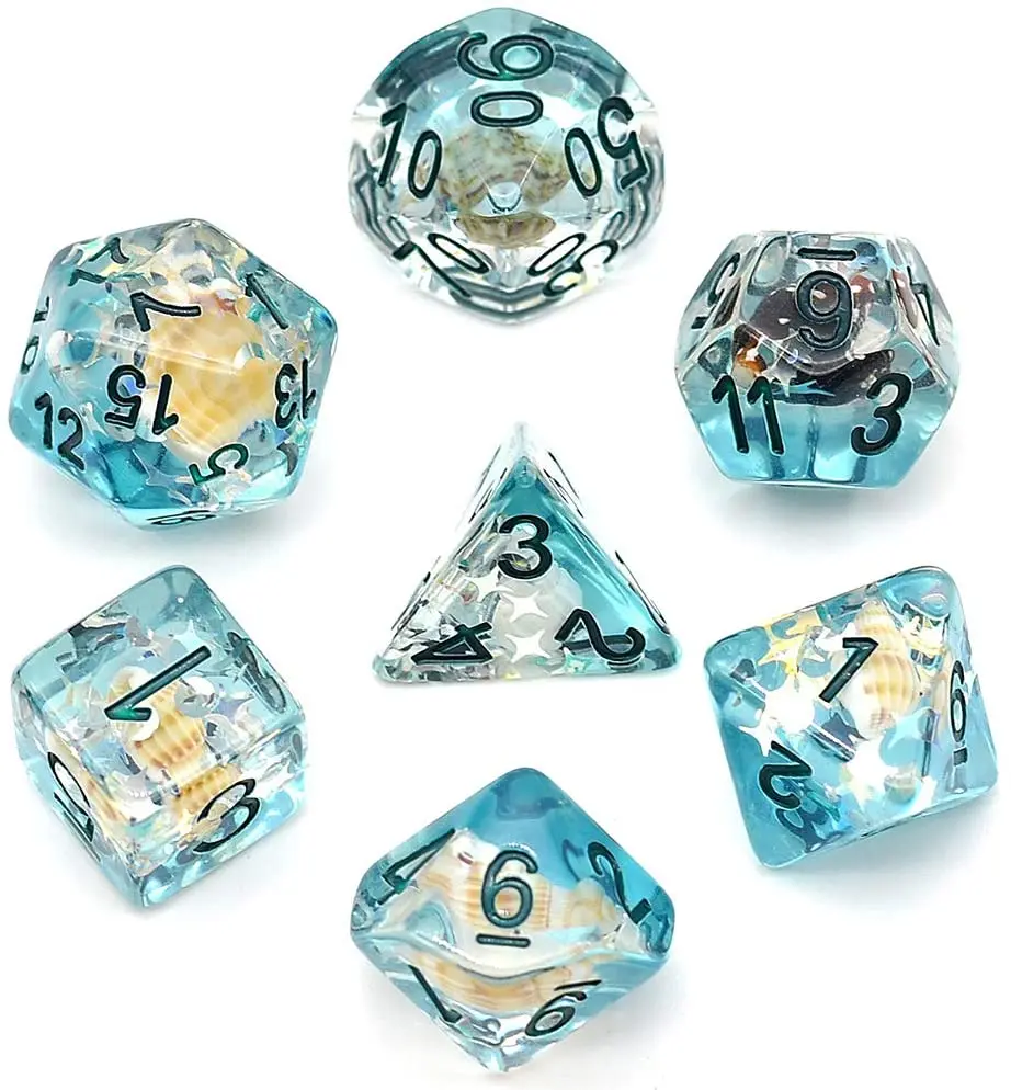 7 шт./компл. раковины игральные кости DND D &amp D4 D6 D8 D10 % D12 D20 многогранные игры в набор