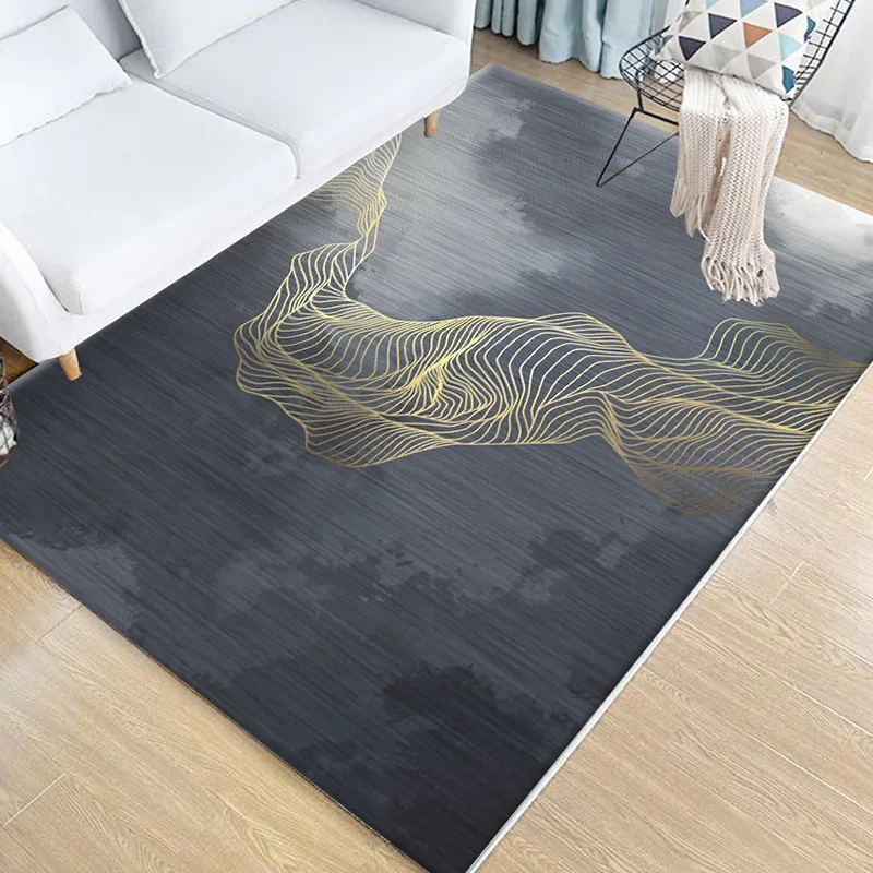 

Nordic Simple Carpet Living Room Sofa Coffee Table Bedside Bed Mat Floor Bedroom Slip Washable Factory Wholesale Gray Rug