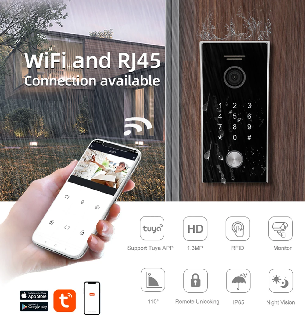Дверной Звонок беспроводной с поддержкой Wi-Fi и RFID-карт | Безопасность защита