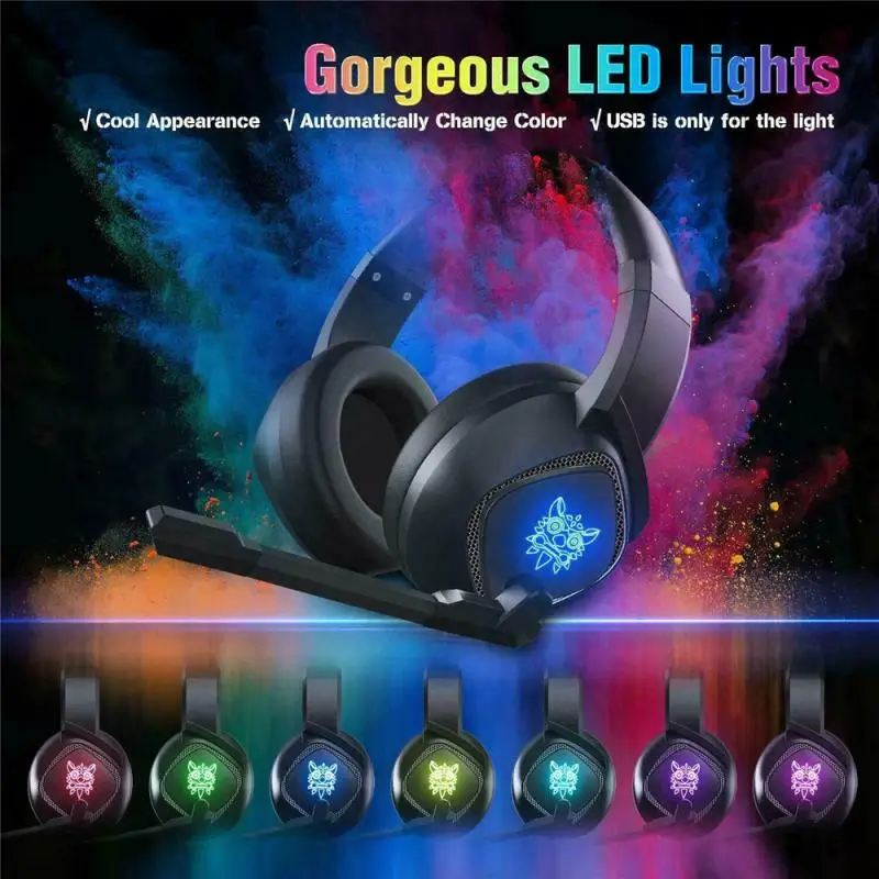 

Game Headset 3.5mm Wired Gamer Earphones Stereo LED Gaming Headphone With Mic Noise Canceling For Laptop PC Computer Gamer