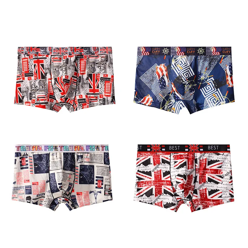 4pcs / Mens Underwear Shorts Boxer Shorts Mens Sexy Underwear High Quaity Men's Underwear Pure Cotton Breathabe Boxer Shorts