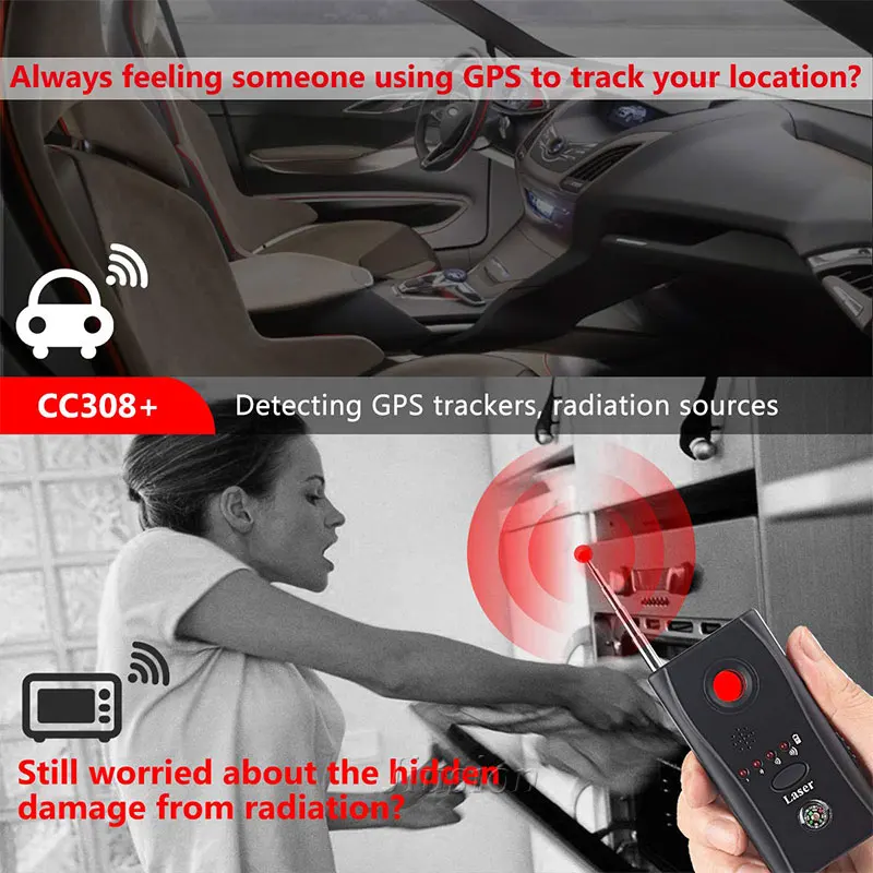 Мини антишпионская Скрытая камера детектор CC308 + анти Espia Wifi RF лазерный аудио