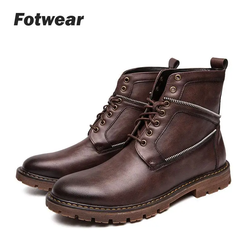 Fotwear/мужские ботинки классические уличные кожаные в байкерском стиле мужская