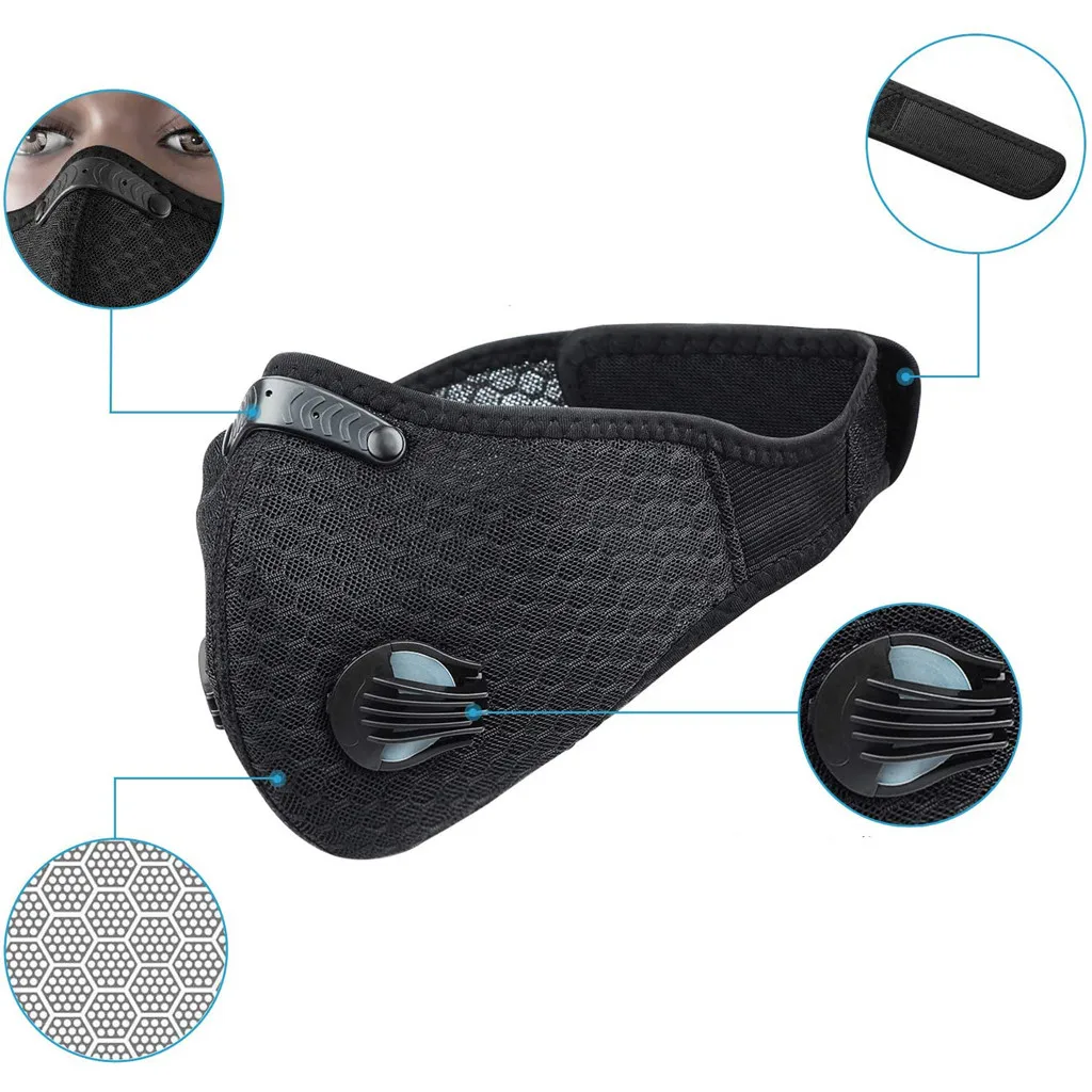

Outdoor Sport Face Mask mascarillas Activated Carbon PM2.5 Mouth Mask Bacteria Proof Protection Mask Bicycle Bike Mouth-muffle