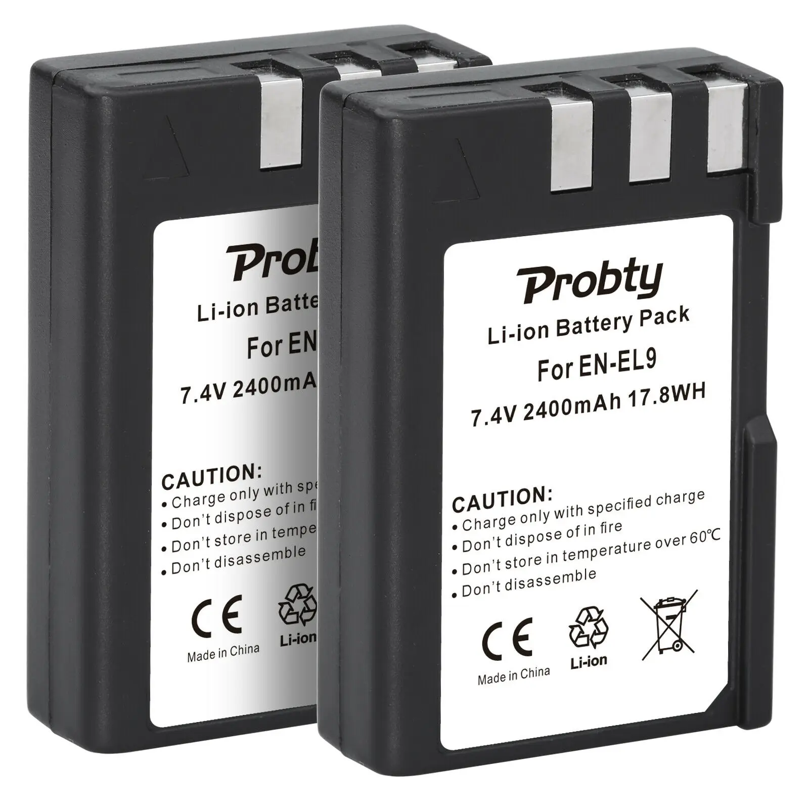 PROBTY 2 шт. EN-EL9 EL9a литий-ионных батарей + ЖК-дисплей USB Зарядное устройство для Nikon