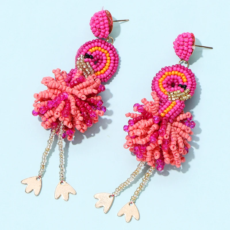 Коми Бохо ручной работы бусы Подвеска в виде животного серьги окрашенные птица