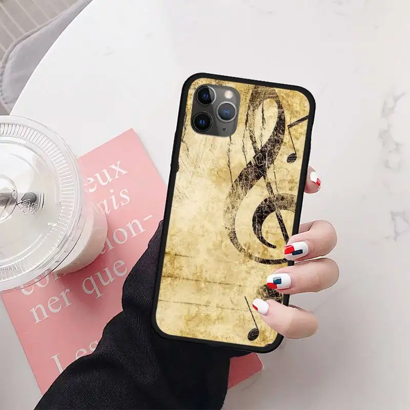 

old Music musical note Phone Case for iPhone 11 12 mini pro XS MAX 8 7 6 6S Plus X 5S SE 2020 XR
