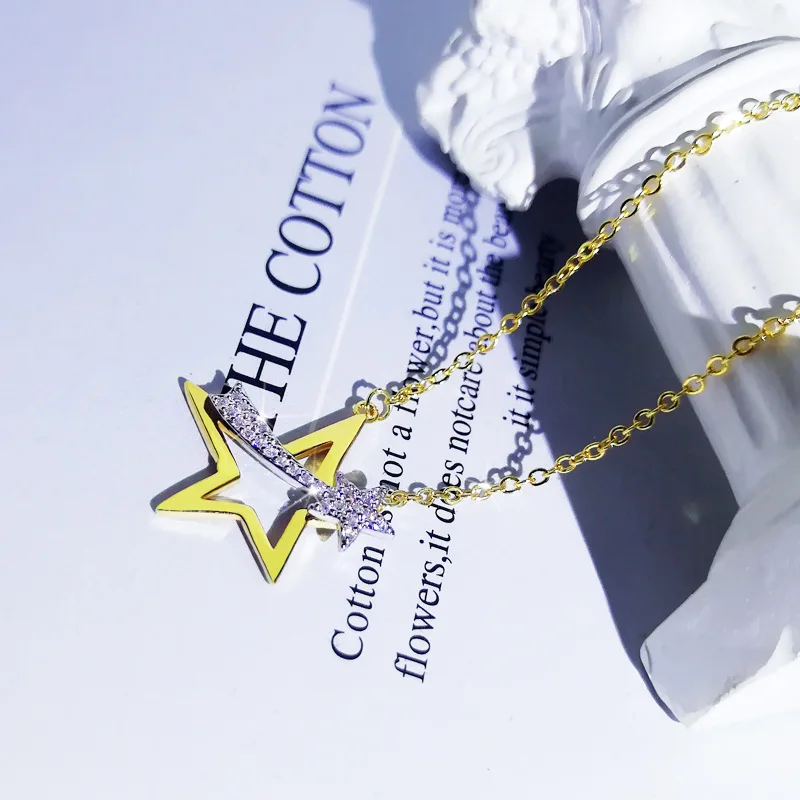 NEW Romantic Five Pointed Star Pendant Necklaces S925 Silver Women Anniversary Valentine's Day Love Gift Fashion Jewelry | Украшения и