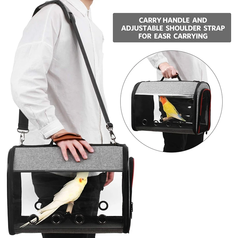 

Bird Travel Bag Portable Pet Bird Carrier Transparent Breathable Travel Cage, Lightweight Bird Carrier, Bird Travel Cage