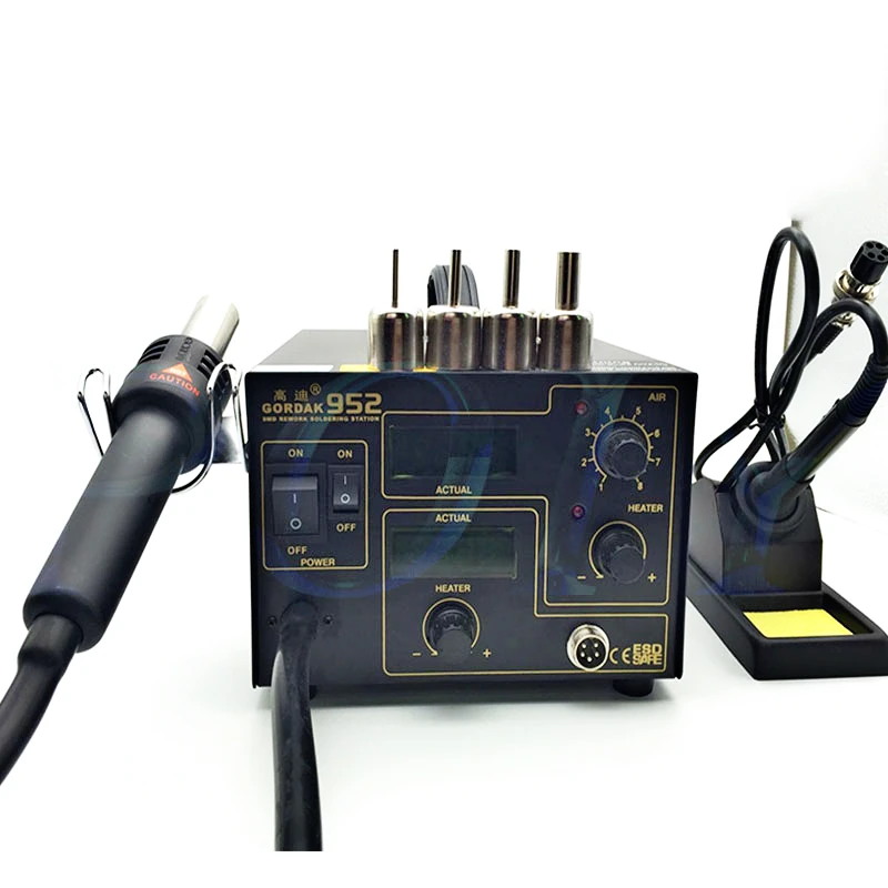 Gordak 952 220V SMD Термовоздушная паяльная припоя паяльной станции Тепловая пушка+ Электрический паяльник - Цвет: B