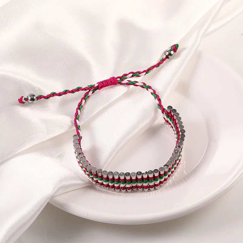 Женские трендовые плетеные браслеты регулируемые цилиндрические из