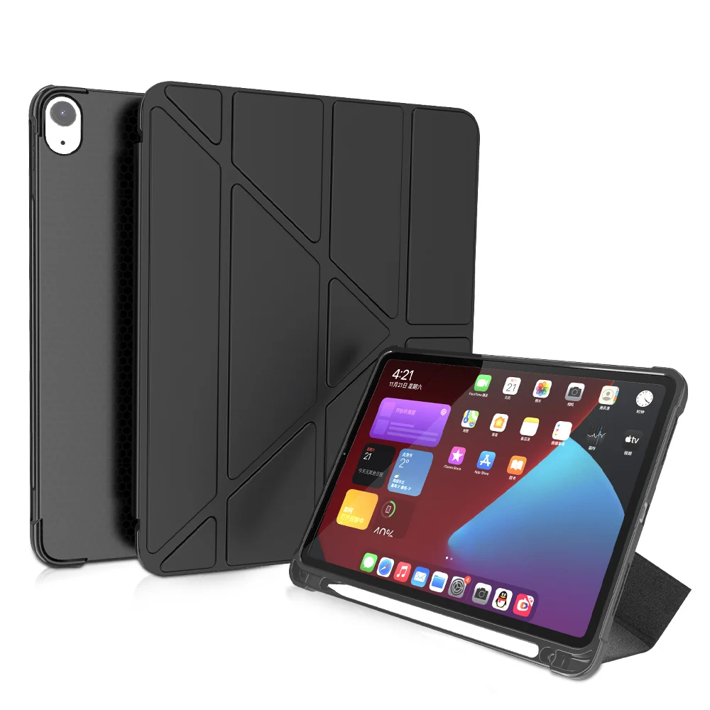 

Case For iPad Pro 11 10.5 9.7 2017 2018 Air 2 3 4 10.2 2019 2020 7th 8th Generation With Pencil Holder Smart Cover Silicone Case