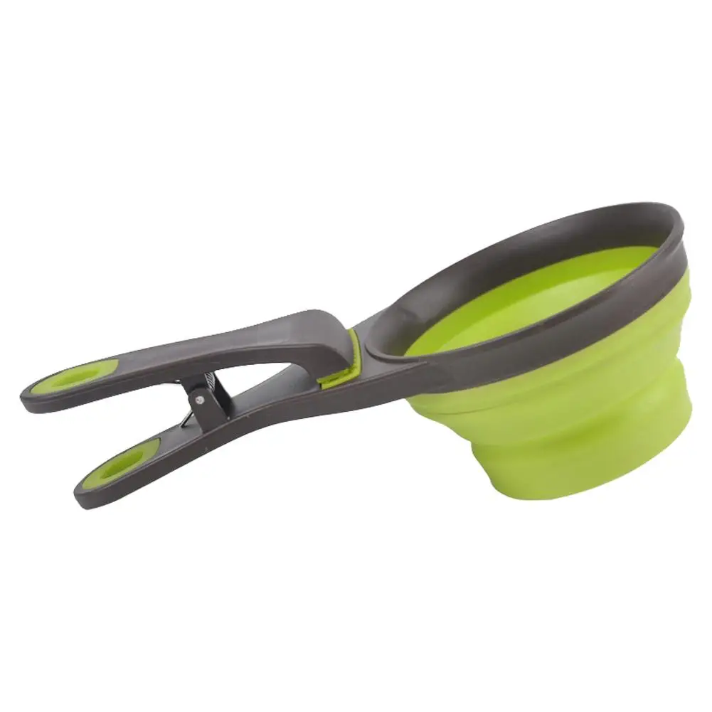 Переносная чаша для домашних животных складная силиконовая миска ложка хранения