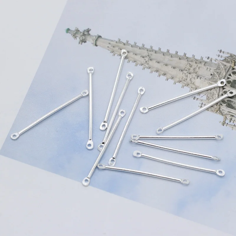 100p 16/20/25/30/35/40mm Silver Gold plated Metal Bar Link Connectors jewelry Necklace Making Findings 2-Holes | Украшения и