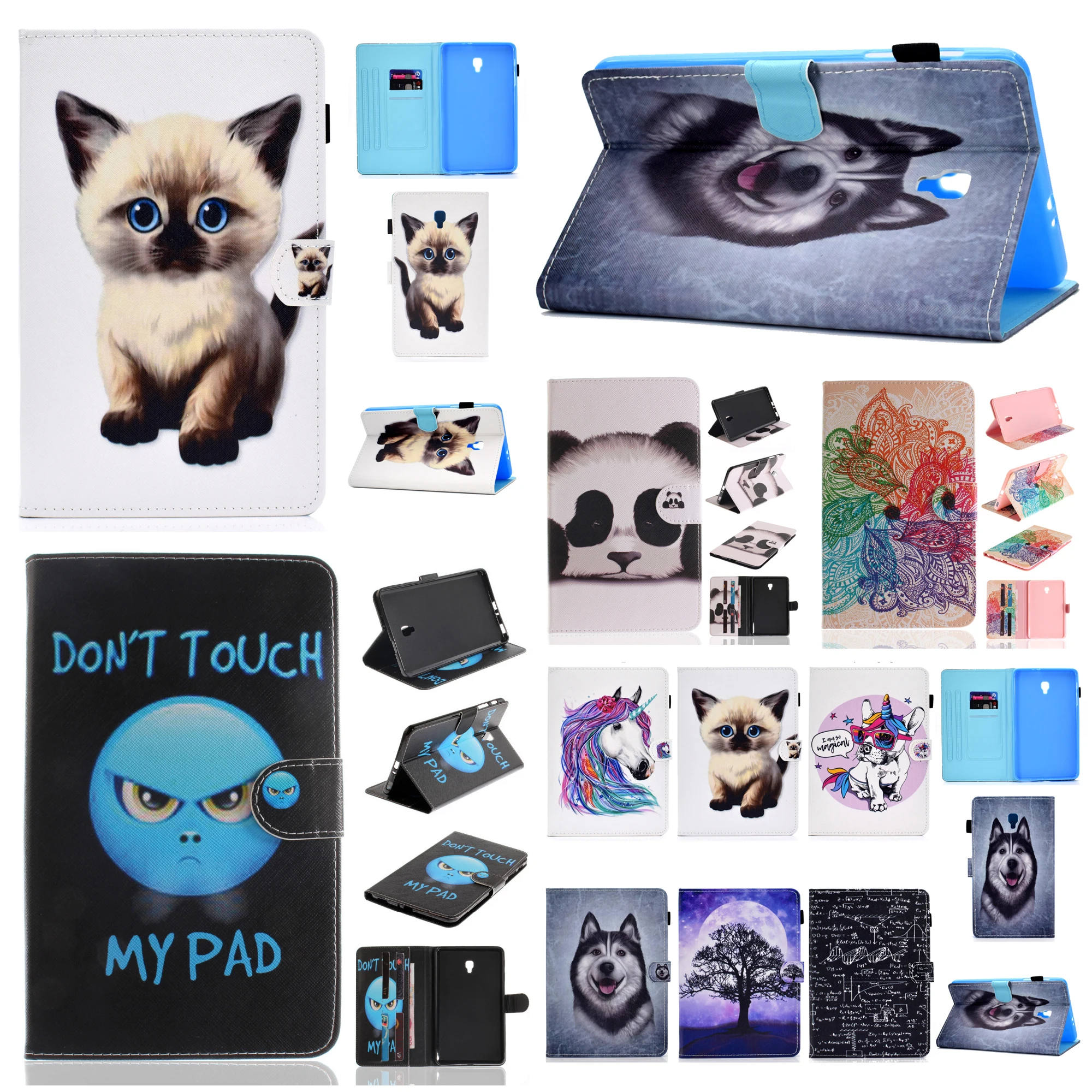 Чехол книжка из искусственной кожи с подставкой и отделением для карт Samsung Galaxy Tab A