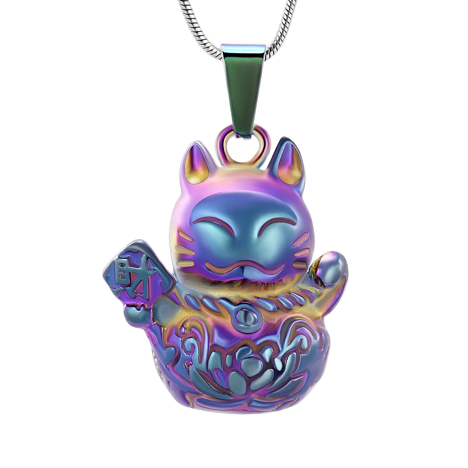 

Cremation Jewelry Fortune Cat Pendant Pet Urn Necklace Ashes Keepsake Holder Memorial Urn Necklace Gifts for Pet Lovers