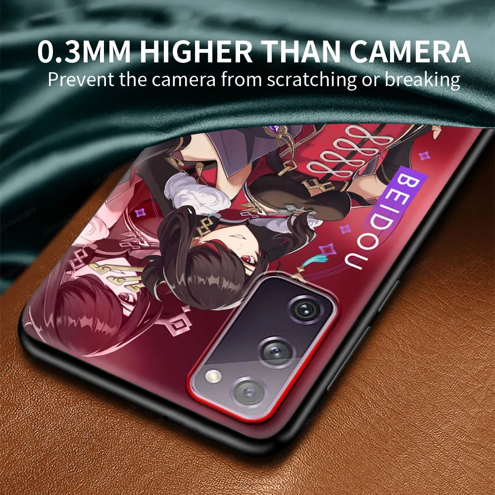 

Phone Case for Samsung Galaxy S20 FE S10 5G Plus S21 Ultra S10e S8 S9 Plus S7 Edge Soft Black Cover Cute Genshin Impact Game