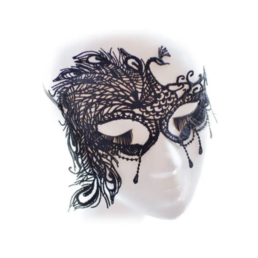 

Lace Mask Masquerade Black Sexy Lace Hollow Lace Sexy Eye Mask Face Anime Cosplay Party Gala Ball Accessories 2021