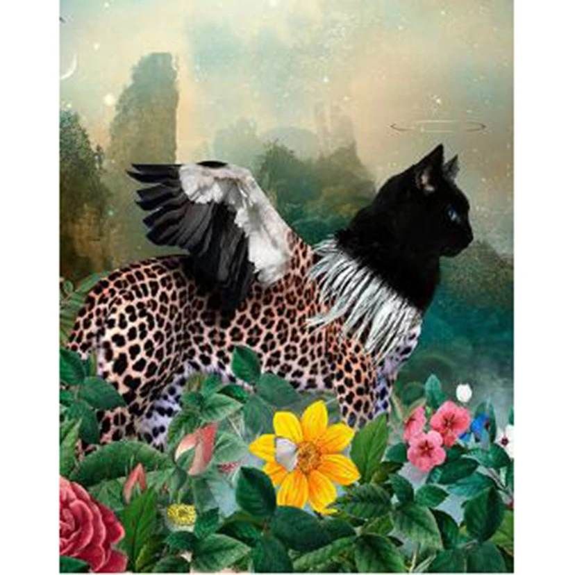 

5D DIY Diamond Painting Square/Round Diamond Animal Painting Kitten Wonderland Beauty Picture Cross Stitch Embroidery Gift TX304