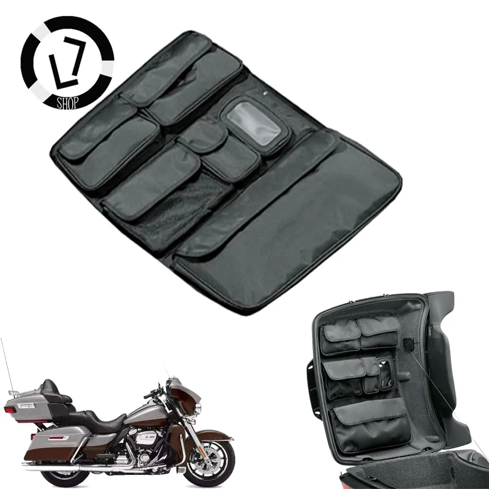 

Black Tour Pak Motorcycle Organizer Lid Storage Bag ForHarley Touring Street GLIDE FLHX Road King FLHR 2014-2020