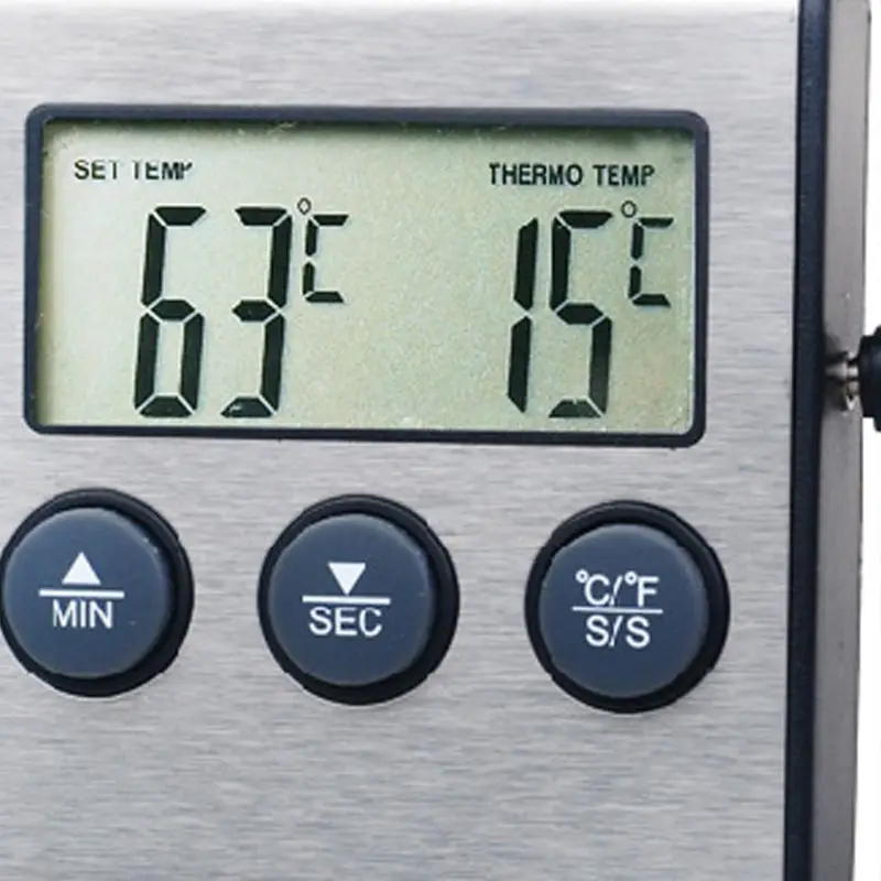 

Digital Kitchen Thermometer LCD Display Long Probe for Grill Oven Food Meat Cooking Alarm Timer Measuring Tools