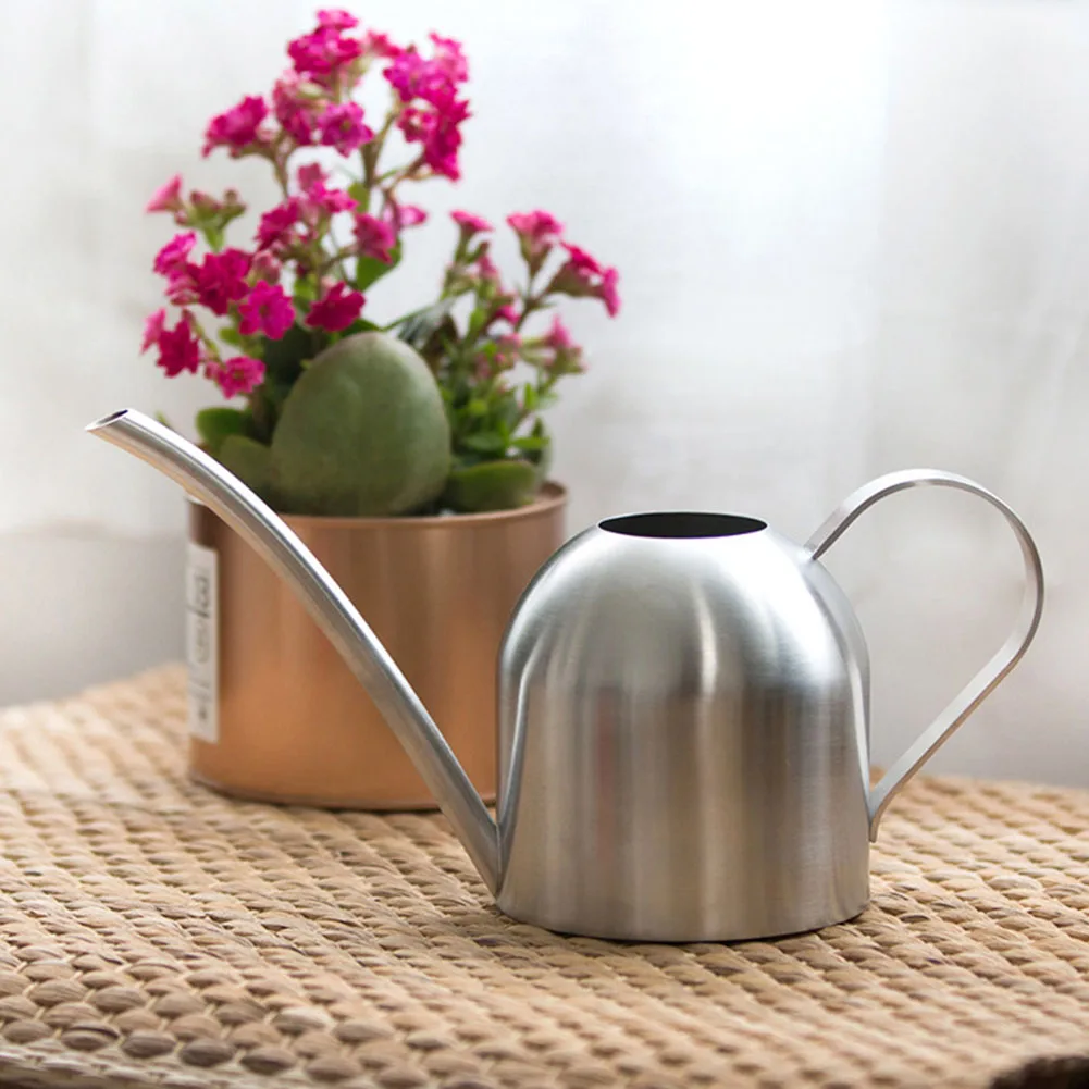 

Gardening Tools Portable Long Mouth Sprinkling Watering Can Plant Flowers Stainless Steel Patio Thick Household Outdoor Pot