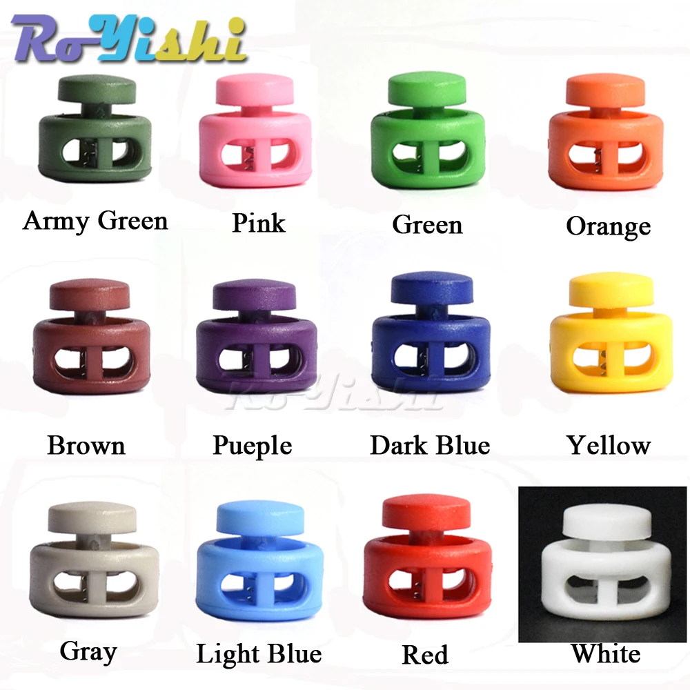 

100pcs/pack Mix Colors Cord Lock Toggle Clip Stopper Plastic Black For Bags/Garments Size:15mm*14mm