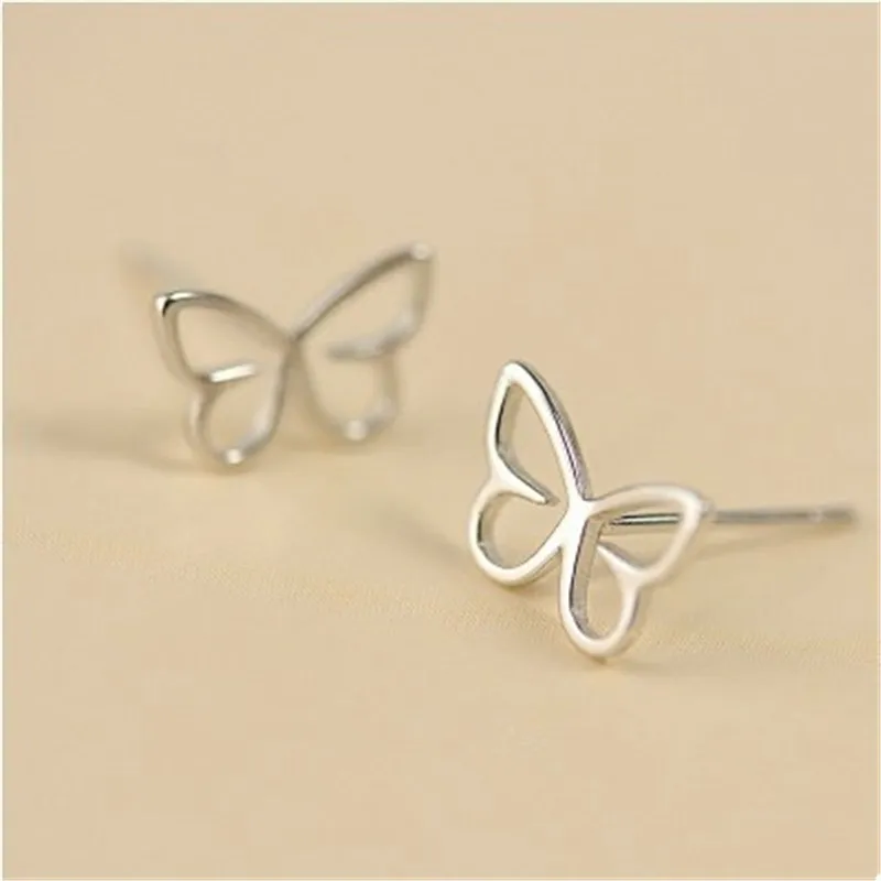 1 пара/лот антиаллергенные полые серьги гвоздики с бабочками для женщин милые